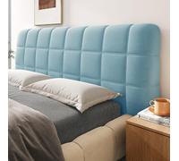 Funda de cabecero, fundas de cabecera a prueba de polvo, a rayas, todo incluido, funda protectora a prueba de polvo, acolchada y gruesa, lavable (azul, 1,190 cm)