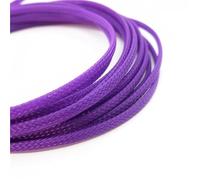 Funda de cable trenzada de 5 m/10 m, cubierta expandible de PET de 4 a 16 mm con funda de nailon para aislamiento de cables (morado, 14 mm - 5 m)
