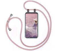 moex Correa para teléfono móvil Compatible con el Huawei P Smart Z, Funda con Correa de Longitud Ajustable, Funda para Colgar de Silicona Transparente con Correa extraíble en Oro Rosa