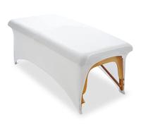 Funda de cama elástica para cama de extensión de pestañas, juego de sábanas protectoras de tratamiento de spa para decoración de cama de pestañas o cama de masaje (blanco)