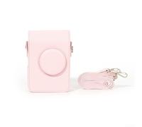 Funda de cámara rosa claro para mini EVO, bolsa de cuero PU retro con correa ajustable, bandolera protectora compacta para viajes