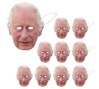 Funda de cara King Charles III | 10 piezas de decoraciones de coronación cosplay de rey - cubierta de cara de cosplay para boda real, celebración de aniversario, disfraces de disfraces, fiestas