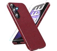 Funda de carbono para Samsung Galaxy S23 FE con protector de pantalla S23 FE para Samsung S23 FE, carcasa rígida ultrafina híbrida de policarbonato S23 FE 5G, resistente a los golpes, funda delgada de