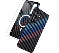 Funda de carbono para Samsung S26 Plus con protector de pantalla magnética, funda fina híbrida de policarbonato para Samsung Galaxy S26+ Plus, carcasa dura de 360 grados, resistente a los golpes