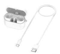 Funda de carga de auriculares para Samsung Buds3 FE R420, diseño compacto ABS con botón de emparejamiento fácil, almacenamiento portátil para viajes y uso diario (blanco)
