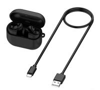 Funda de carga de repuesto para Samsung Galaxy Buds3 FE R420, caja de batería portátil ABS con botón de emparejamiento fácil, almacenamiento compacto para auriculares, incluye cable (negro)