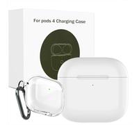 Funda de carga inalámbrica para Air Pod 4 (2024), funda de carga de repuesto con Bluetooth emparejamiento botón de sincronización tipo C inalámbrico con funda transparente