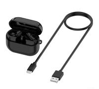 Funda de carga inalámbrica para Samsung Buds3 Pro R630, caja de batería de repuesto ABS compacta con emparejamiento automático, negro (negro)