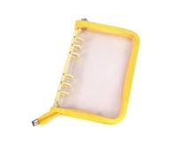 Funda de carpeta A6 con purpurina, 6 anillos de PVC suave transparente con tirador de cremallera de flores, planificador de presupuesto recargable, álbum de tarjetas de fotos, organizador de viaje