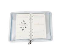 Funda De Carpeta Planificador, Protector De PVC Transparente Con Cremallera Y 6 Anillos, 25x18 Cm Funda Para Carcasa De Diario, Para Escuela, Negocios, Estudio, Hogar, Viaje Y Boda