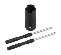 Funda de carrete de pesca de fibra de carbono para carretes Daiwa Baitcast, herramienta de reparación y desmontaje de 40 x 17 mm con 2 llaves, componente negro ligero de 15 g para quitar la cubierta