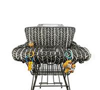 Funda de carrito de compras para bebé, fundas de carrito multien-1 para bebés, funda de silla alta infantil, lavable a máquina, funda de cojín de asiento de carrito de comestibles, color negro