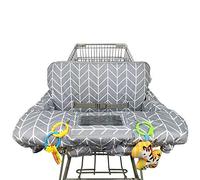 Funda de carrito de la compra para bebé ICOPUCA Funda de algodón para trona, reversible, lavable a máquina para bebé, niño pequeño, niño o niña (estampado de flechas grises)
