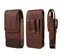 Funda de Cinturón Móvil con Tarjetero, Bolso de Cintura Cuero para Celular Hombre, Vertical Riñonera Cinturón Teléfono Móvil Bolsa Mosquetón Smartphone Cartera Billetera de Cintura con Mosquetón