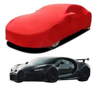 Funda de Coche Elastica Personalizada para Bugatti CHIRON Pur Sport ‘C’ Shaped Drift, Transpirable Stretch Suave Polvo Proteccion Cubierta Coche,Red