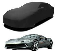 Funda de Coche Elastica Personalizada para Ferrari 296 GTS, Transpirable Stretch Suave Polvo Proteccion Cubierta Coche,Black