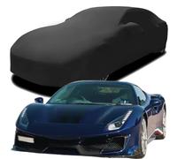 Funda de Coche Elastica Personalizada para Ferrari 488 Pista, Transpirable Stretch Suave Polvo Proteccion Cubierta Coche,Black