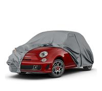 Funda de coche impermeable para Fiat 500 500 500 C 500E Abarth, lona completa para invierno y verano, para todo tipo de climas, con cremallera, con cremallera, bandas para el viento, color gris