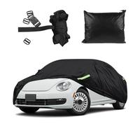 Funda de Coche Impermeable para VW Escarabajo 1960-2023, 210D para Todo Tipo de Clima, Cubierta Completa para Coche con Puerta con Cremallera y Forro de algodón, Correa Resistente al Viento