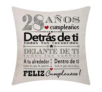 Funda de Cojín 28 Años Inspirational Birthday para Mujeres, Hombres, Hermanas, Amigos, Hijas, Hijos, Novios, Novias, Esposas, Maridos (28)