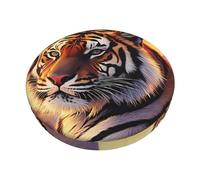 Funda de cojín Circular para Silla de Bar Rising Sun Tiger, Suave, Lavable, elástica, Antideslizante, fácil de Instalar, Resistente al Polvo.