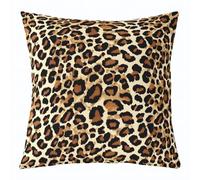 Funda de cojín con estampado de leopardo, guepardo africano, vida silvestre, 40 x 40 cm, para niños y niñas, funda de almohada retro noble para coche, funda de almohada marrón, negro y amarillo