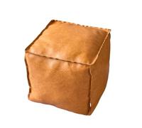 Funda de cojín cuadrada de piel sintética para reposapiés, otomana esponjosa sin relleno para sala de estar, 45 x 45 x 45 cm, elegante acento marrón y decoración Ge.