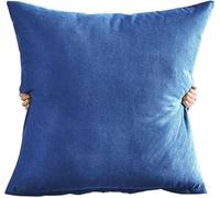 Funda de Cojín Cuadrado 50x50 60x60 70x70 80x80 cm, Cojines para Sofá Extra Grande de Terciopelo, Fundas Decorativas Suaves con Cremallera Invisible para Sillón Cama(Blue,60 x 60 cm)