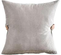 Funda de Cojín Cuadrado 50x50 60x60 70x70 80x80 cm, Cojines para Sofá Extra Grande de Terciopelo, Fundas Decorativas Suaves con Cremallera Invisible para Sillón Cama(Gray,60" x 60" (Pack of 1))