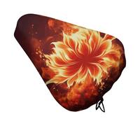 Funda de cojín de asiento de bicicleta con diseño de flores de fuego llameante, funda acolchada suave para asiento de bicicleta para hombres y mujeres, fundas impermeables para sillín de bicicleta de