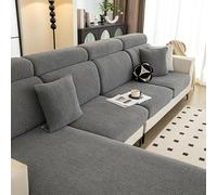 Funda De CojíN De Asiento De Sofá Cubre Protector De CojíN De Respaldo De Sofá EláStico 1 2 3 4 Plazas Cubierta De CojíN Repuesto Para Sofá, Lavable(1 Seater Cover L: 65-95cm, W: 65-95cm,Gray 2)