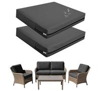 Funda de Cojín de Asiento Exterior - 50x50 50x55 60x60cm Impermeables Jardin Cubierta de Cojines de Asiento - Desmontables Lavable para Sofá, Silla, Patio，Muebles de Ratán(Color2,50x50x5cm(2pcs))