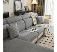 Funda De CojíN De Asiento Fundas CojíN De Respaldo De Sofá EláStica 1 2 3 4 Plazas Funda Cubre Chaise Longue Protector De Sofá Para Alfombrilla Silla(1 Seater Cover L: 50-65cm, W: 50-65cm,Gray)
