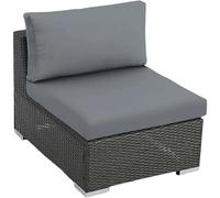 Funda de Cojín de Asiento Sofá Exterior, Cubierta de Cojines de Patio Desmontables Funda de Cojín de Protector Elástica para Interior, Exterior，Silla，Jardin，Muebles de Ratán(Gris,150-190cm (1pc))