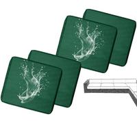 Funda de Cojín de Asiento Sofá Exterior Impermeables 50x50 60x55，Pack de 1/2/4 Cubierta de Cojines de Asiento Patio，para Interior, Exterior，Silla，Jardin，Muebles de Ratán(Color22,60x55x10cm(4pcs))