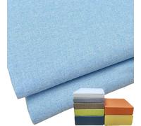 Funda de cojín de banco azul cielo, 5 cm de grosor, lino lavable, repuesto para cojín de asiento de jardín al aire libre, se adapta a 190 x 40 cm, elegante y cómoda