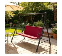Funda de Cojín de Repuesto para Columpio de Patio Tela Oxford Gruesa 600D Cubierta de Asiento de Columpio Impermeable, Resistente a los Rayos UV para Patio Jardín ,Red-127×48×52cm