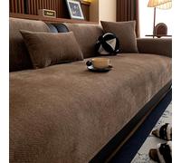 Funda de Cojín de Sofá,Manta para Sofá Slipcovers L Forma Muebles Protector Cubre Sofa para Sofás Seccional Funda para Sofás Chaise Longue Decoración del Hogar Perro y Gato,Dark Coffee,70x150cm