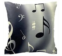 Funda de cojín decorativa con diseño de notas musicales, serie New-Living