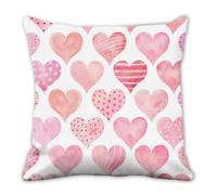 Funda de cojín decorativa de terciopelo con corazones de cristal de San Valentín, corazones rosados, funda de almohada para dormitorio, 45 cm x 45 cm, fundas de almohada para sofá, regalos de amistad