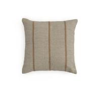 Funda de cojín Disis de lino y algodón con rayas tejidas beige 45 x 45 cm
