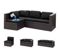 Funda de cojín elástica impermeable para sofá de 1/2/3 plazas, funda de ajuste elástico para banco de jardín al aire libre y muebles de ratán, protector de respaldo negro