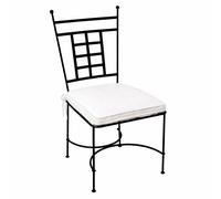 Marroquí mediterraner Hierro silla de jardín silla balcón silla silla de metal, forjado a mano Atenas - Incluye Cojín para silla