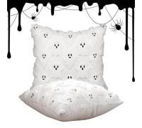 Funda de cojín fantasma | Fundas suaves para sofá, 2 piezas fundas Halloween 46 x 46 cm para dormitorio, salón, dormitorio, dormitorio, cafetería, apartamento, estudio, coche, oficina, temporada
