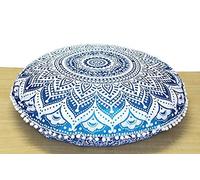Funda de cojín grande con diseño de mandala de 32 pulgadas, para meditación, para asiento, hippie, redondo, colorido, decorativo, bohemio, bohemio, elegante, cama para perro, puf indio, otomana, hecha