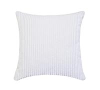 Funda de cojín Grande Funda de Almohada de Pana Supersuave Funda de Almohada Decorativa a Rayas para Cama Sofá Sofá Primavera Decoración para el hogar, Funda de Almohada Blanca, 70 x 70 cm
