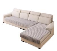 Funda de cojín gruesa antideslizante para sofá para sala de estar, 1 pieza de cojín de felpa para cuatro estaciones, color gris claro, 90 x 180 cm, ideal para soporte de espalda de sofá