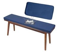 Funda de cojín impermeable antideslizante para exteriores, 100 x 40 x 5 cm, poliéster, repuesto para banco de jardín, con cremallera, color azul, funda de cojín para sofá y patio
