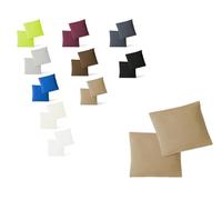 Funda de cojín, Juego de 2 Unidades, con Cremalleras, 5 tamaños, 100% algodón, Arena, 40 x 40 cm