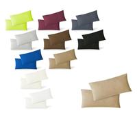 Funda de cojín, Juego de 2 Unidades, con Cremalleras, 5 tamaños, 100% algodón, Arena, 40 x 60 cm